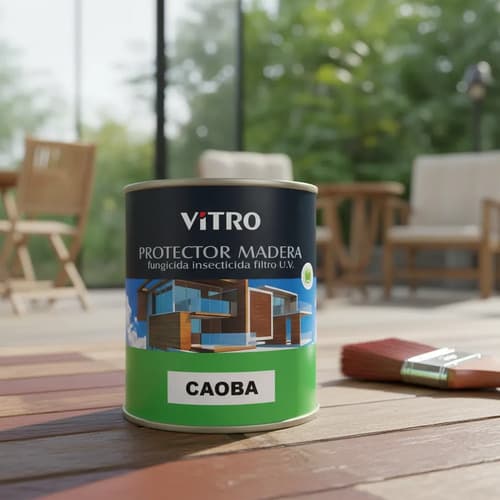 Protector De Madera 4l Uso Interior Exterior Vitro Caoba Satinado