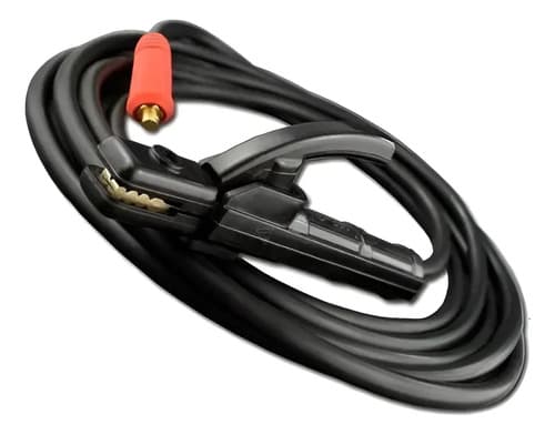 Cable De Soldadora + Pinza Electrodo Inverter 2 Metros Pro Negro