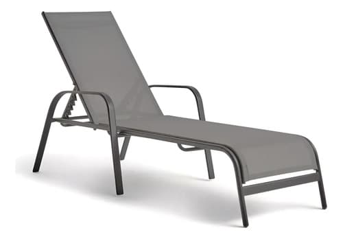 Reposera Tushop Gris Oscuro 6 Posiciones Acero Textilina Exterior