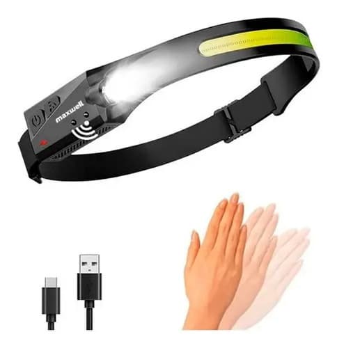 Linterna Frontal Luz Led Camping De Cabeza Maxwell Blanco Negro