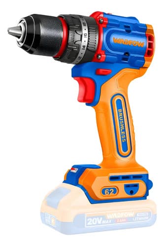 Taladro Atorn C/ Percutor P20s Valija Wadfow Wcdp6281 Azul