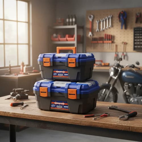 Set X 3 Cajas De Herramienta Plasticas Wadfow Wtb2103 Azul
