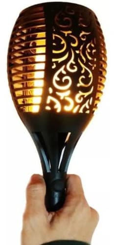 Antorcha Solar Led Tushop De 78 Cm Para Jardín En Color Negro