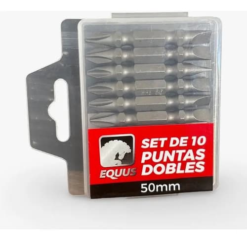 Set De 10 Puntas Dobles 50mm Para Taladro Equus