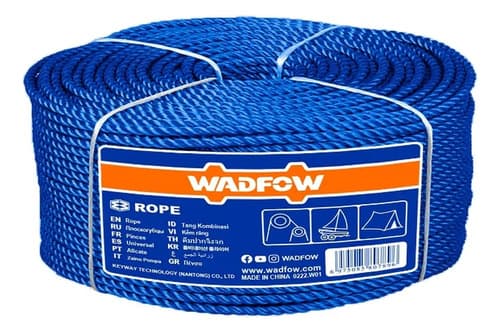 Cuerda Torcida De Polipropileno Wadfow Azul De 12mm X 320m
