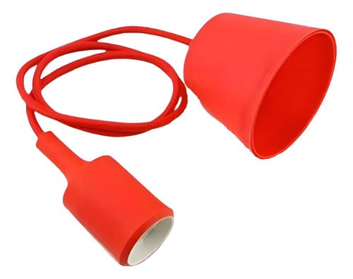 Portalampara Colgante Tushop 1m Rojo E27 Para Techo Led Incandescente
