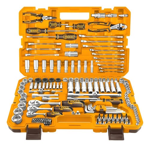 Set Kit 156 Herramientas Maletin Ingco Cromo Vanadio Racing Naranja Claro