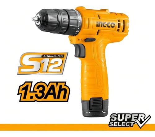Atornillador 12v Ingco Eco Cdli12415 C/ Batería Y Cargador Naranja