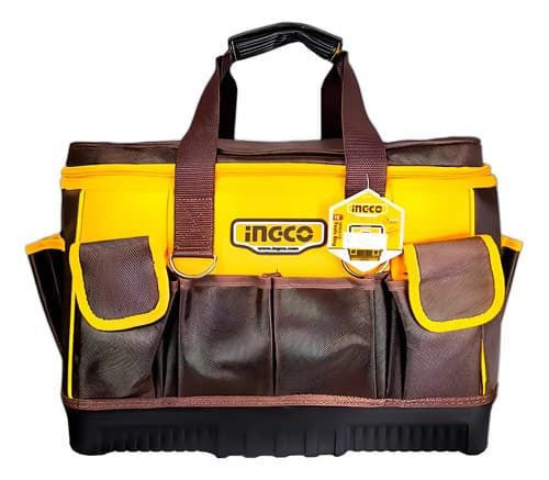 Bolsa Ingco Htbg10 Con Fondo Reforzado, 20 Kg, 16 Polos, Color Naranja
