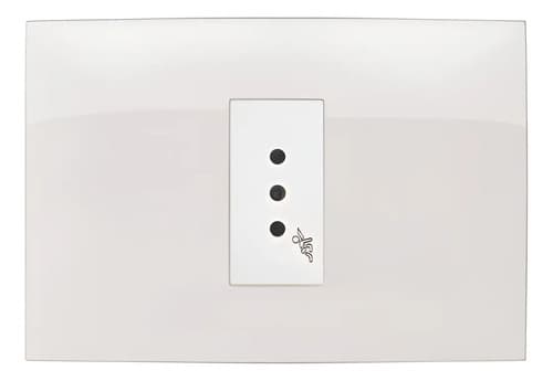 Conjunto Plaqueta Tushop Toma 3 En Línea Simple Blanco