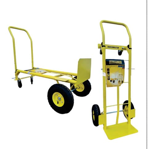 Carro Carrito Zorra 250kg Plegable Multifunción Crossmaster Amarillo