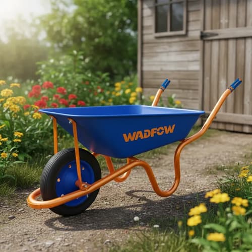 Carretilla 120kg 65lt Rueda Solida Wwb3f02 Wadfow Azul
