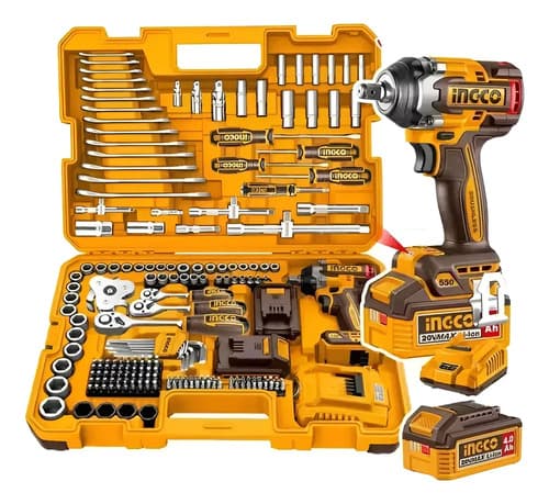 Set 172 Herramientas Combinadas Llave Impacto Bateria Ingco