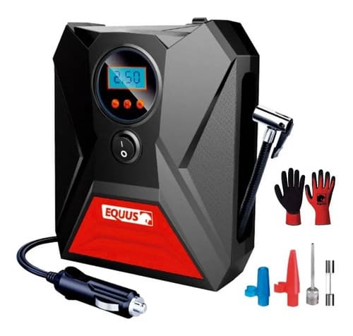 Compresor Inflador Coches Bicis Globos Digital Equus Color Rojo