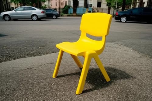 Silla Plástica Infantil Amarilla Tushop Apilable Con Apoyabrazos Amarillo Sin Tapizado