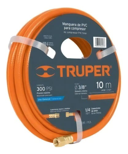 Manguera Para Compresor De Aire 1/4'' 10mts 300 Psi Color Naranjo