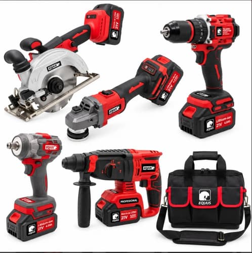Combo Brushless 5 Herramientas Equus 21v Completo En Bolso