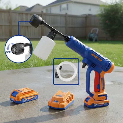 Hidrolavadora A Bateria 20v P20s 24.8 Bar 3,2l/min Wadfow Azul 20v