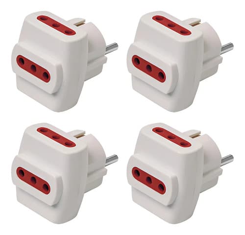Pack X4 Ficha Enchufe Adaptador 717321 Schuko A 3 En Linea