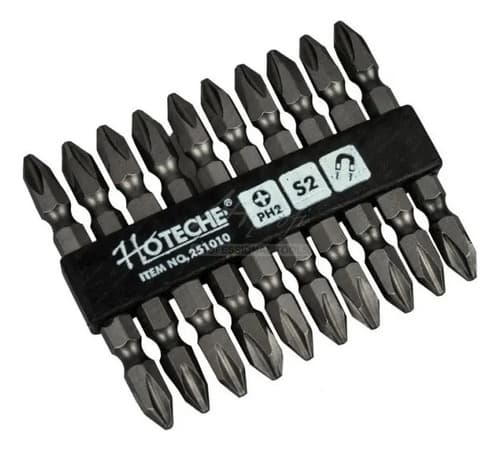Juego De Puntas Doble Ph2 P/ Desarmador 10pcs Hoteche