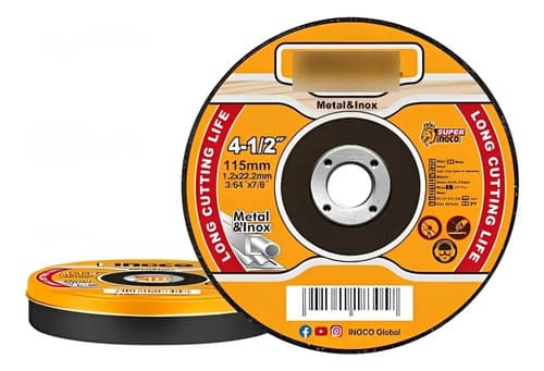 Disco Corte Metal 4.1/2 X 3/64 X 7/8 Ingco Set X 10 Pcs Naranja