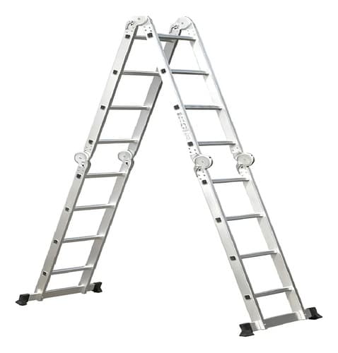 Escalera Andamio Equus De Aluminio Multifunción 4.7m H Y T Color Gris