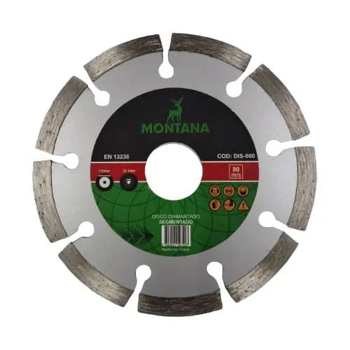 Disco Diamantado Segmentado Montana De 110 Mm Para Mármol Plateado