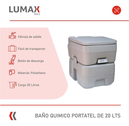 Baño Quimico Portatil 20 Litros Camping Inodoro Beige
