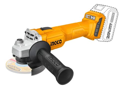 Amoladora Ingco Sin Carbones 20v, No Incluye Bat. Hnt Naranja