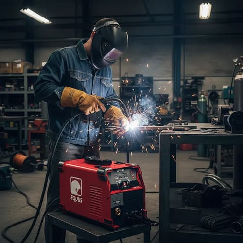 Soldadora 5 En 1 Mig Con Y Sin Gas Sinérgica Tig Lift Rojo
