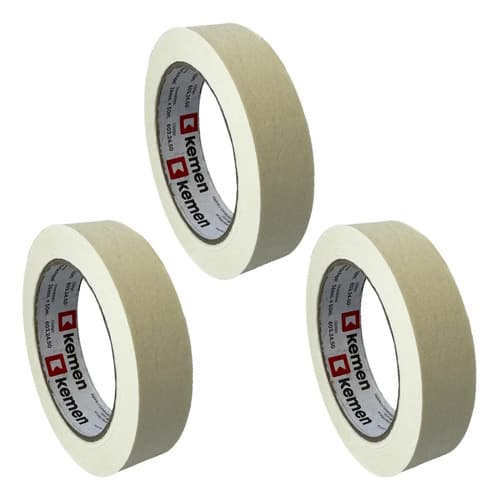 Cinta De Papel Para Enmascarar Kemen De 4.8 Cm X 50 M Pack X3 Crema Liso