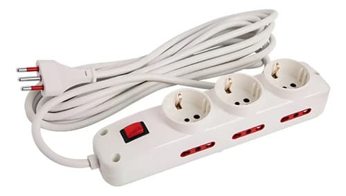 Alargue Zapatilla 3 Schuko Más 6 Modular 3 Mts Conatel