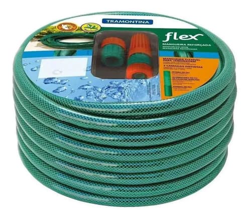 Manguera Flexible Tramontina De Pvc Verde De 3 Capas, 1/2 20 M