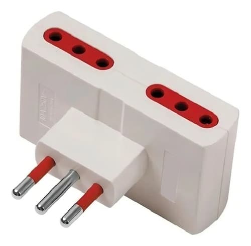 Adaptador De Enchufe Modular Electroimporta 4 Puertos Para Tomas De 3 Patas