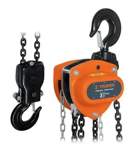 Aparejo Manual De Cadena Truper Pol-3 De 3000kg Con Cadena De 6.7m