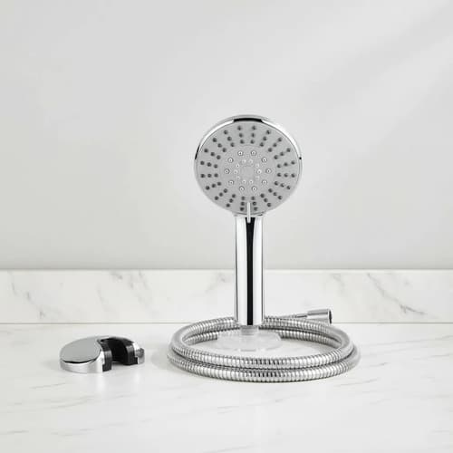 Ducha Telefono 5 Funciones 11.5cm + Flexible 1.5m Wadfow Plateado Brillante