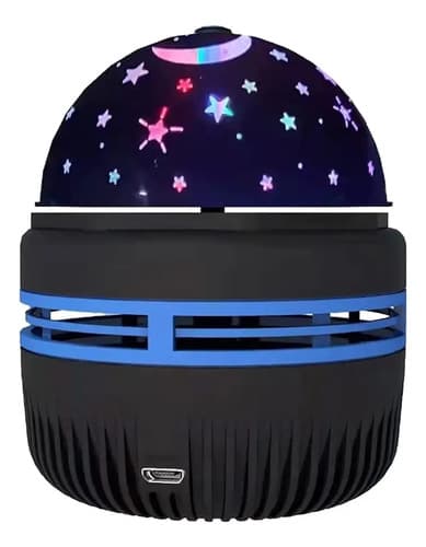 Velador Proyector Galaxia Estrellas Luna Giratorio Infantil Negro