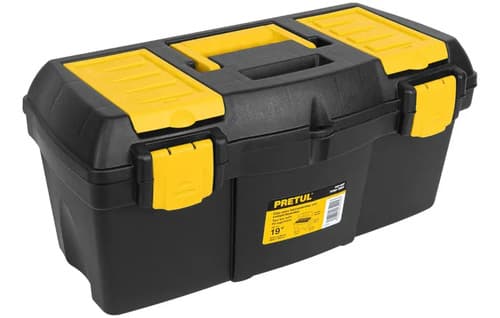 Caja Plástica Para Herramientas Industrial 19' Pretul Color Negro