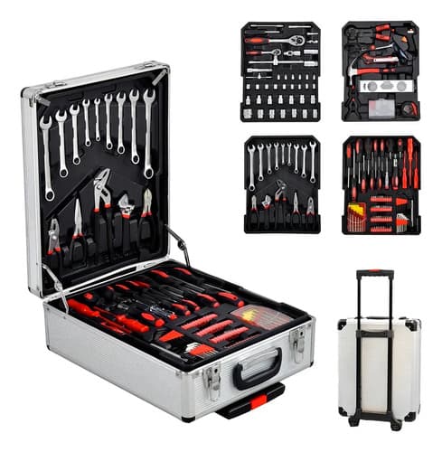Caja Metálica Gris Con Ruedas Y Herramientas 187 Piezas Trueno 10250ac