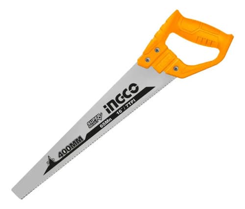 Serrucho De Costilla Ingco De 40 Cm Para Madera Con 7 Dientes Por Pulgada Naranja Claro