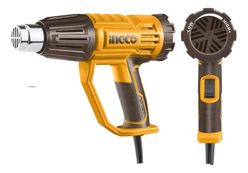 Pistola De Calor 3 Niveles 2000w Con Accesorios Ingco.hnt Amarillo