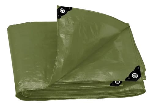 Lona Truper Super Reforzada 3 X 4 M Verde Olivo Uso Rudo