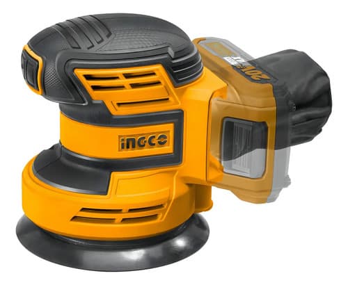Lijadora Roto Orbital 20v 1000rpm Inalambrica + Lijas Ingco Amarillo