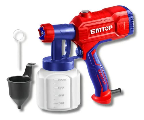 Pistola Para Pintar 450w 800ml Emtop Color Rojo