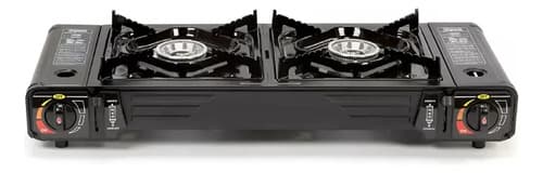 Anafe Camping Doble Cocina Portatil 2 Hornallas Gas Propano Butano O Garrafa Imback