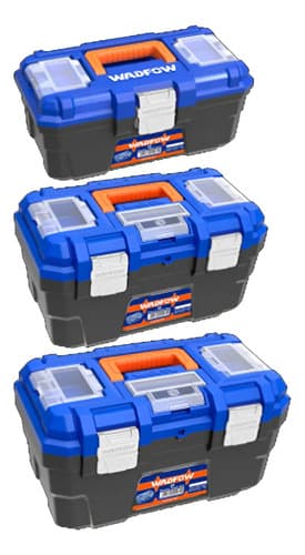 Set 3 Cajas De Herramientas 13 16 19 B/metálico Wadfow Negra