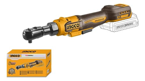 Llave Impacto Crique A Batería Ingco 20v Encastre 3/8 65nm Naranja