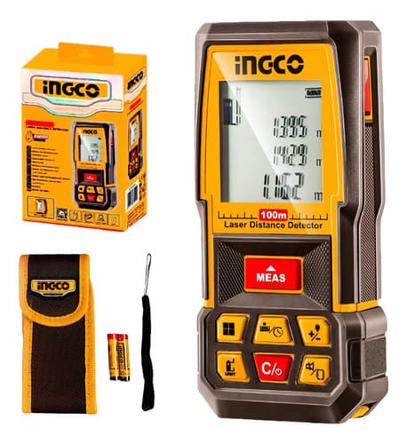 Medidor Láser Ingco De 100 M Para Construcción Y Carpintería