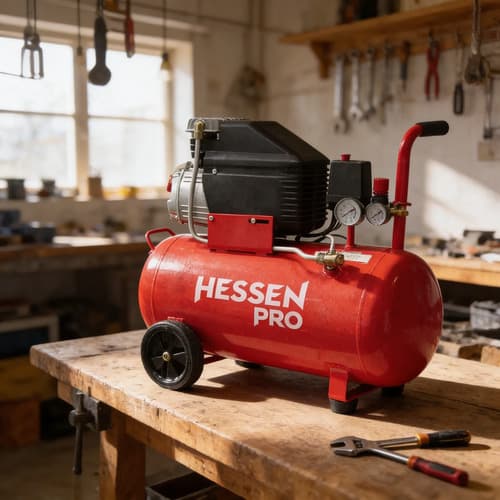 Compresor De Aire Eléctrico Hessen 016-6710 50l 2hp Rojo 50 Hz