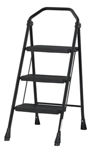 Escalera Tubular Plegable Compacta 3 Peldaños Truper 103143 Color Negro